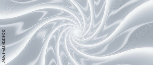 Abstract White Swirl Pattern with Smooth Texture and Light Reflections
