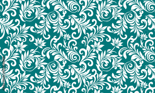 modern background, fabric floral pattern illustration, cloths fashion background design, seamless floral texture, elegant damask pattern, featuring swirling, carpet floral tiles vector design.