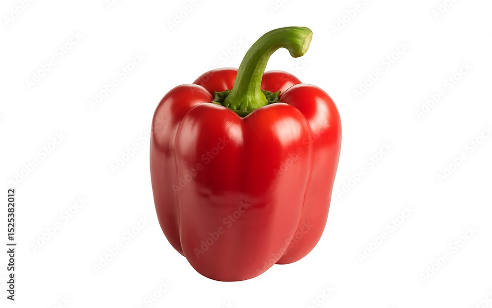 Vibrant and Fresh Red Bell Pepper Isolated on a Crisp White Background Vibrant and Fresh Red Bell Pepper Isolated on a Crisp White Background