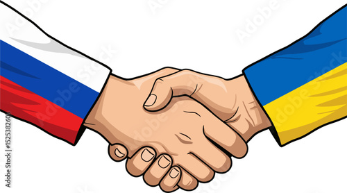 handshaking of rusia and ukraina for corporation or business