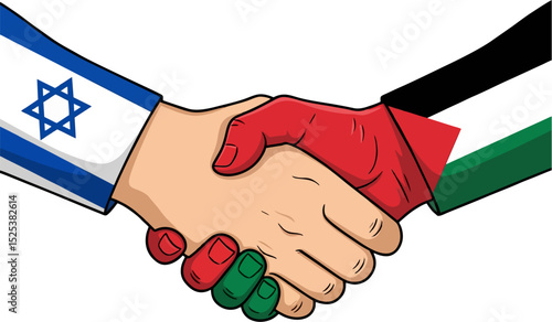 handshaking of israel and palestina for corporation or business