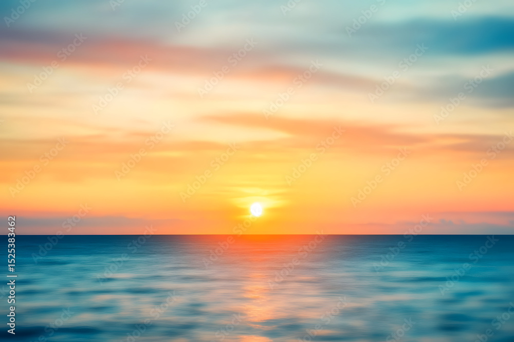 Naklejka premium Blurred defocused sunset sky and ocean nature background.