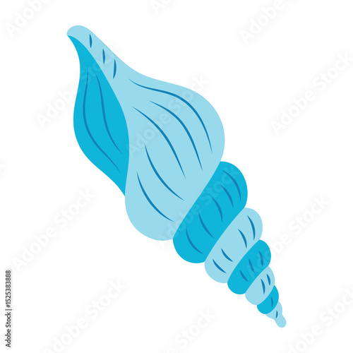 cartoon seashell isolated