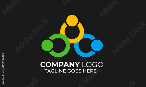logo for company logo, Dynamic Teamwork Logo Design Symbolizing Collaboration and Unity