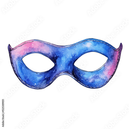 watercolor of Eye Mask, vector high quality, isolated on a white background.