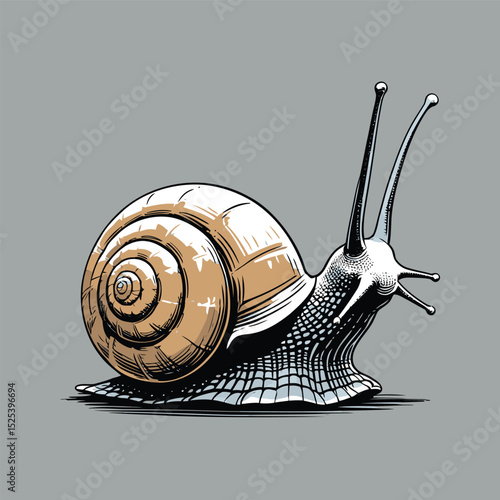 comic book style vector snail illustration