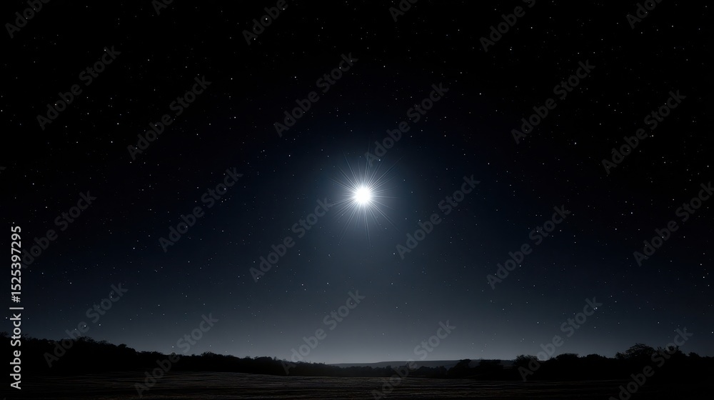 Fototapeta premium Minimalist Night Sky with One Star