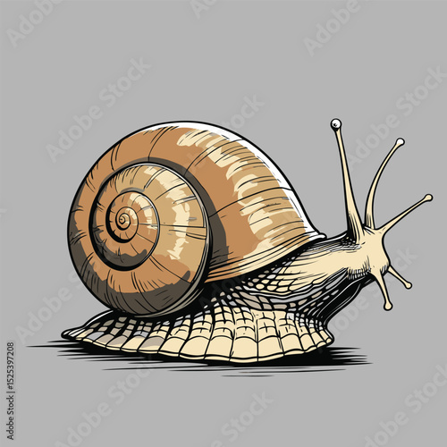 comic book style vector snail illustration