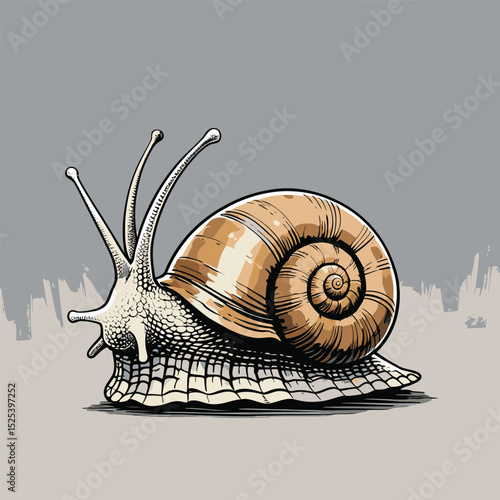 comic book style vector snail illustration