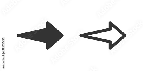 Straight right arrow icon set. Suitable for next buttons, forward actions, and expanding sections. Symbol of next, forward, and proceed.