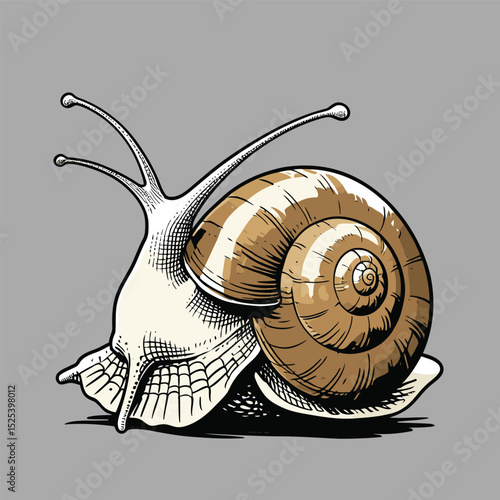 comic book style vector snail illustration