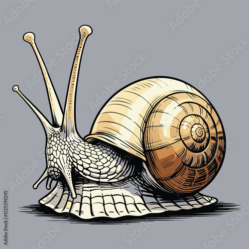 comic book style vector snail illustration