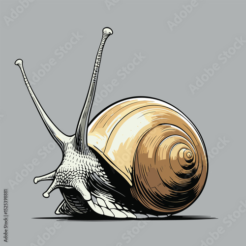 comic book style vector snail illustration