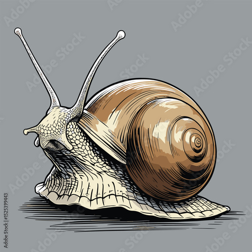 comic book style vector snail illustration