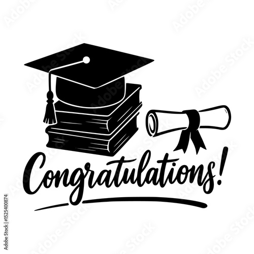 Graduation greeting icon vector art