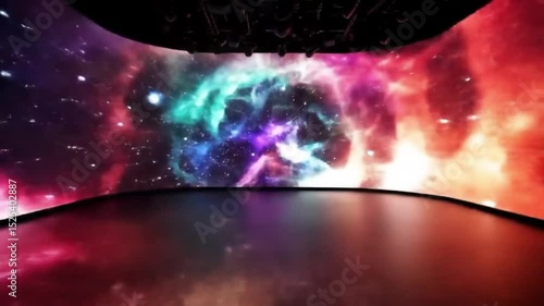 Immersive Nebula Space Projection Mapping 360 Video