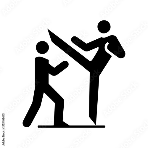 Martial arts pose icon vector 