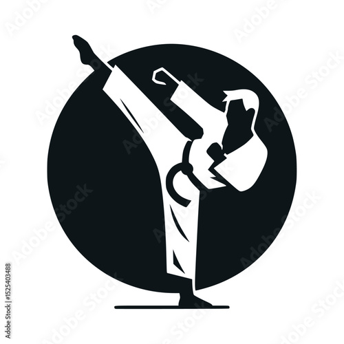 Martial arts pose icon vector 