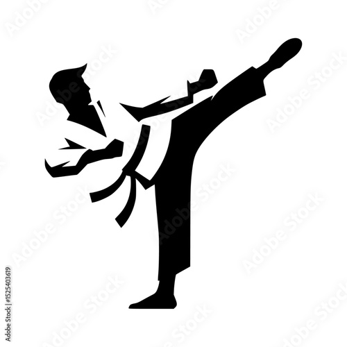 Martial arts pose icon vector 