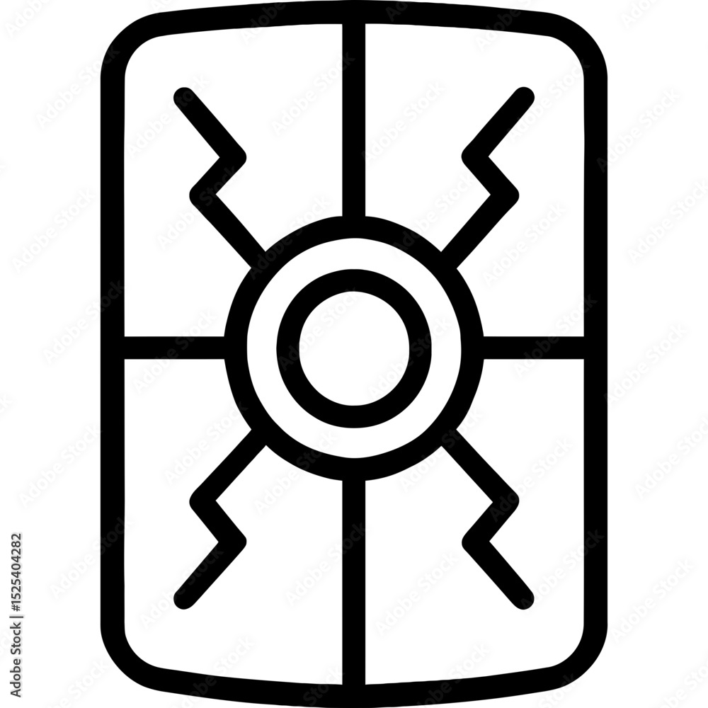 Obraz premium Minimalist outline of Roman scutum shield