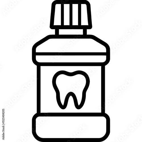 Outline icon of mouthwash bottle with cap