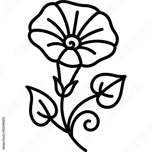 Minimalist morning glory vector icon