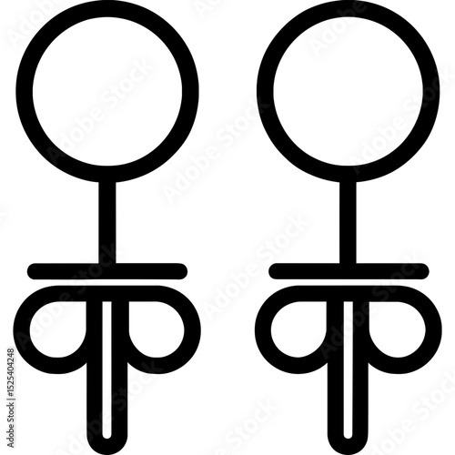Bold outline stud earrings vector