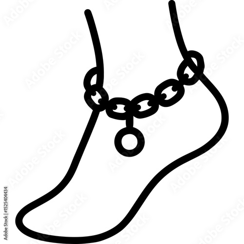 Minimalist anklet outline icon design