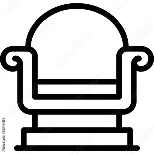 Bold line drawing of a senate chair