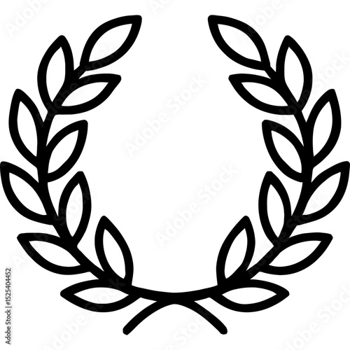 Bold line laurel wreath vector design