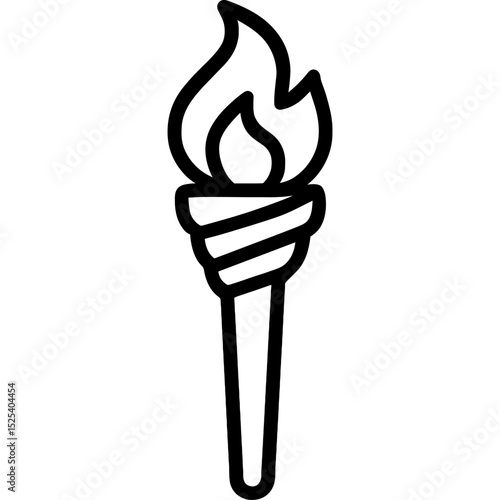 Ancient Roman torch icon in minimal design