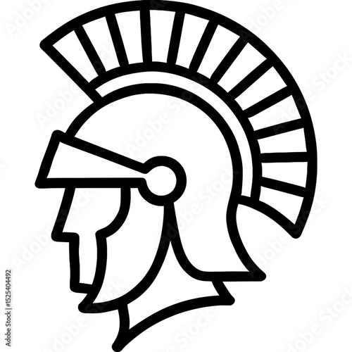 Minimalist centurion crest outline icon