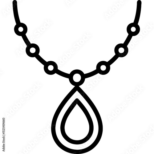 Minimalist pendant necklace icon
