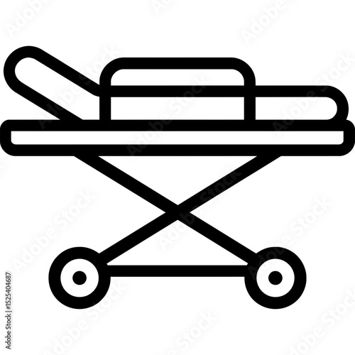 Minimalist emergency stretcher icon design
