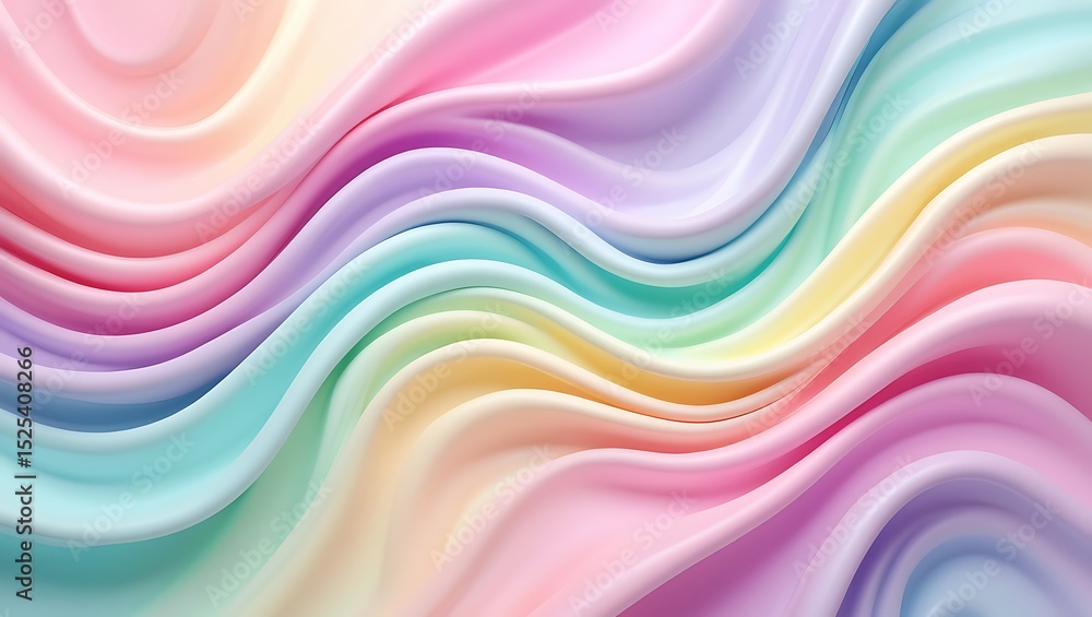 Obraz premium Pastel rainbow background abstract art texture colorful wave design gradient smooth soft fluid motion bright