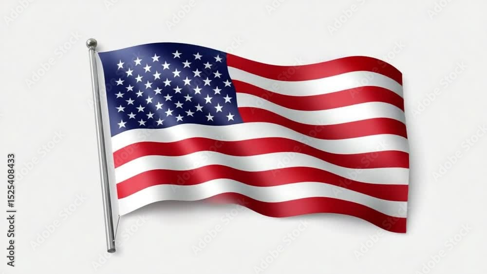 Realistic American Flag Waving in the Wind - Patriotic Symbolism and National Pride Realistic American Flag Waving in the Wind - Patriotic Symbolism and National Pride