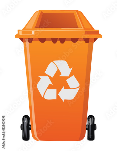 Light Orange Recycle Bin with Symbol