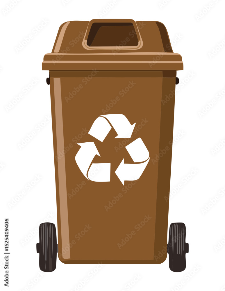 Dark Brown Recycling Bin for Trash Disposal Dark Brown Recycling Bin for Trash Disposal