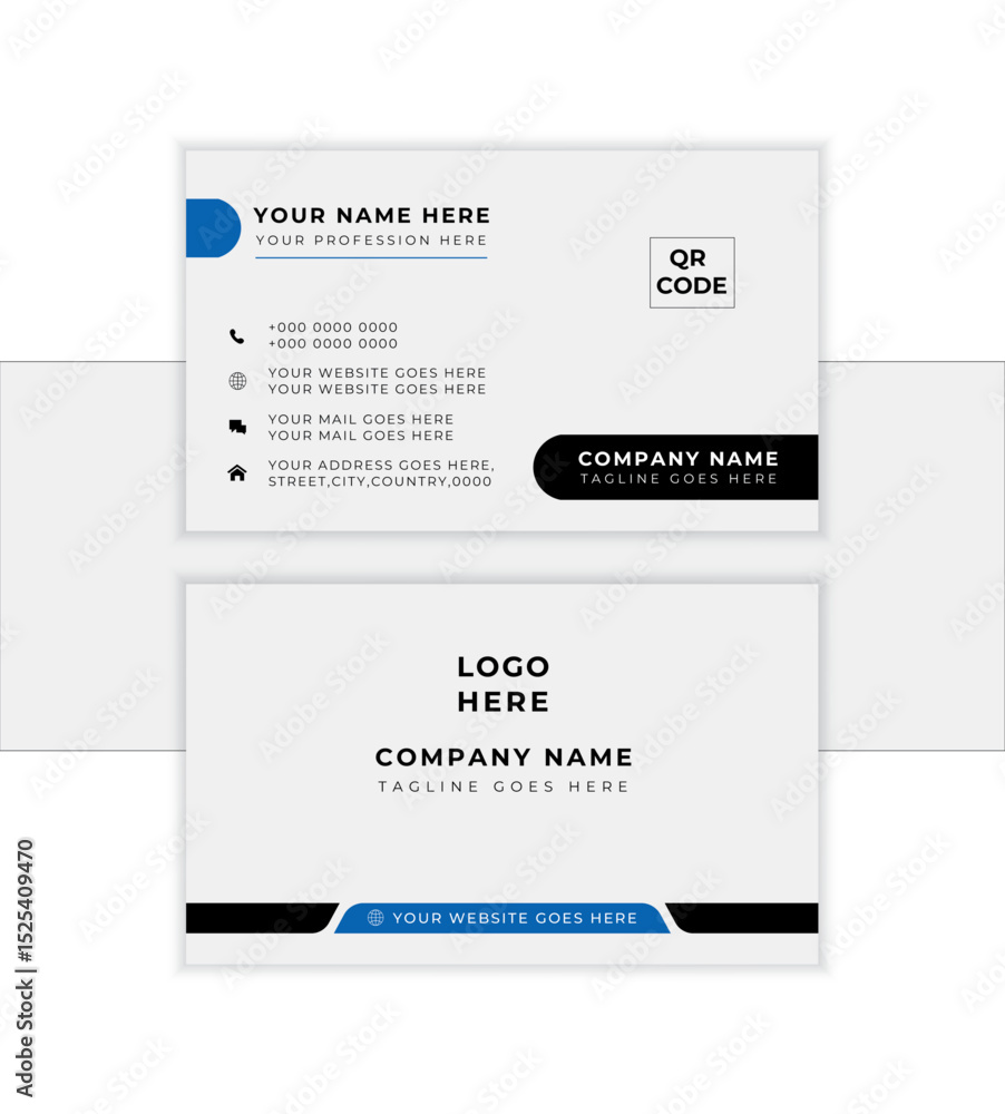 Obraz premium Futuristic business card design. Modern shape with abstract background. Vector illustration print template. 