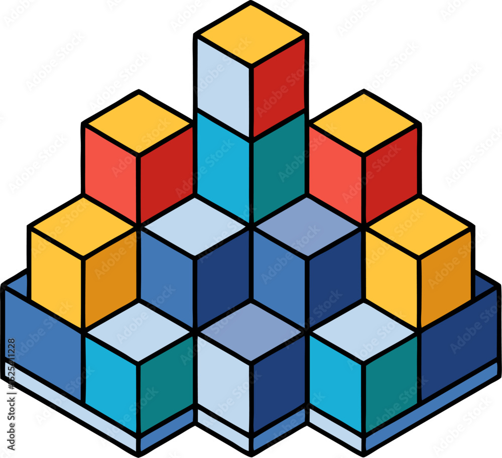 Blocks vector white background vector Blocks vector white background vector