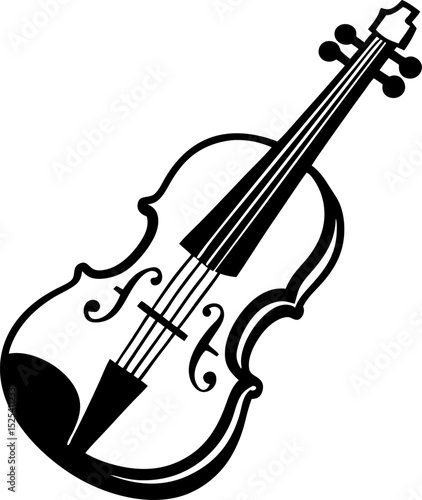 Violin vector, white background 