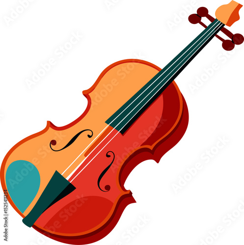 Violin vector, white background 