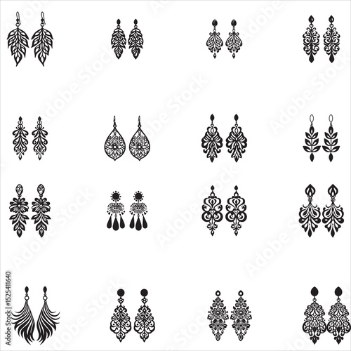 Earrings Laser Cut Elegant SVG Bundle