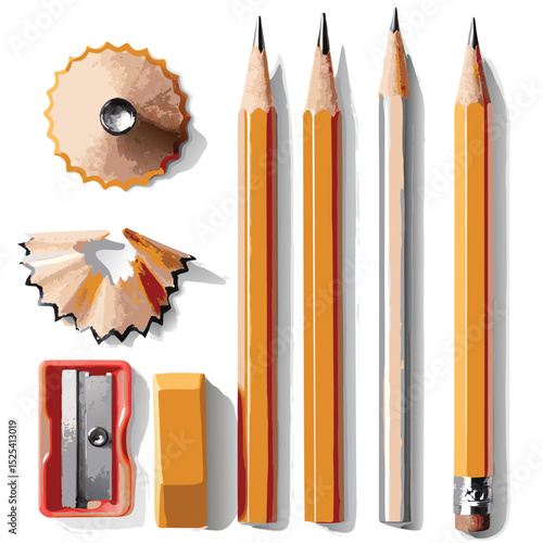 color pencils and sharpener vector
