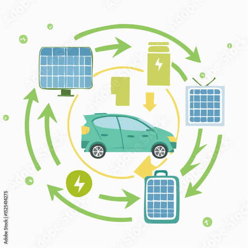 Renewable Energy Cycle for Electric Vehicle – Solar Charging Concept