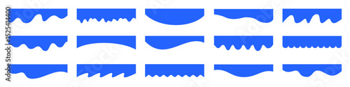 Border shape wave design, dividers shapes, frame template curve collection