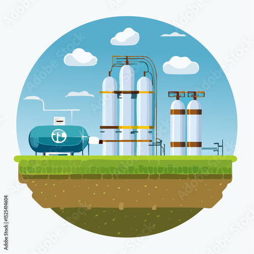 Natural Gas Plant on Soil Cross Section