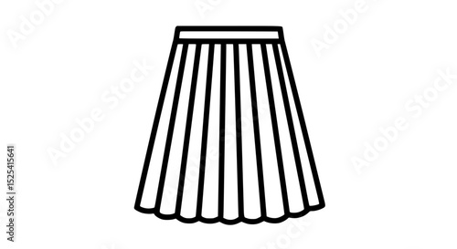 A skirt is shown in black and white