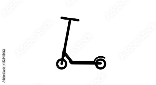 A black scooter with a white background
