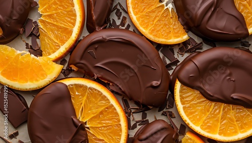 Chocolate covered orange slices dessert food sweet treat citrus snack gourmet confectionery delicious delight